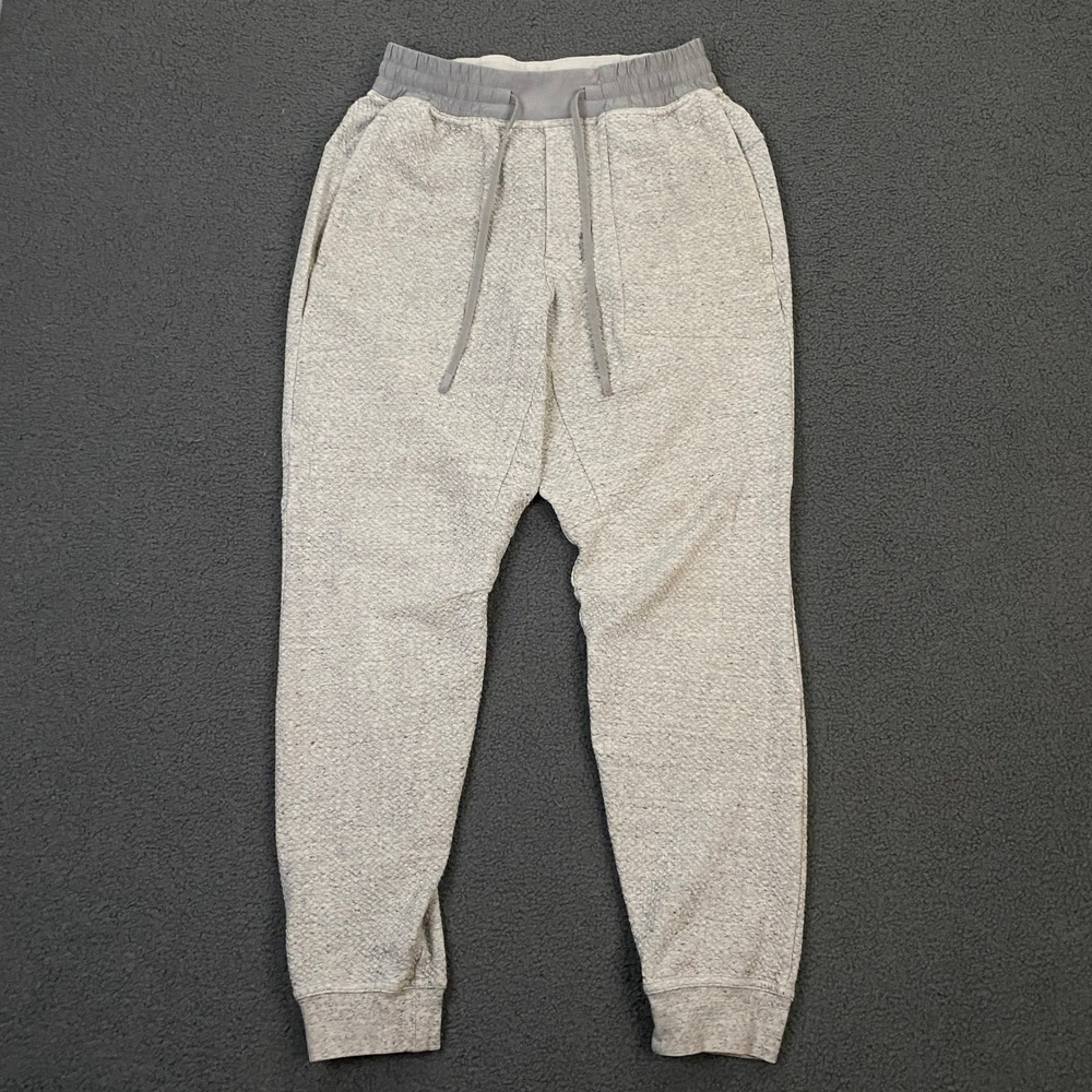 Lululemon At Ease Jogger Pants Men Small Grey Textured Tapered Athletic LM5642S